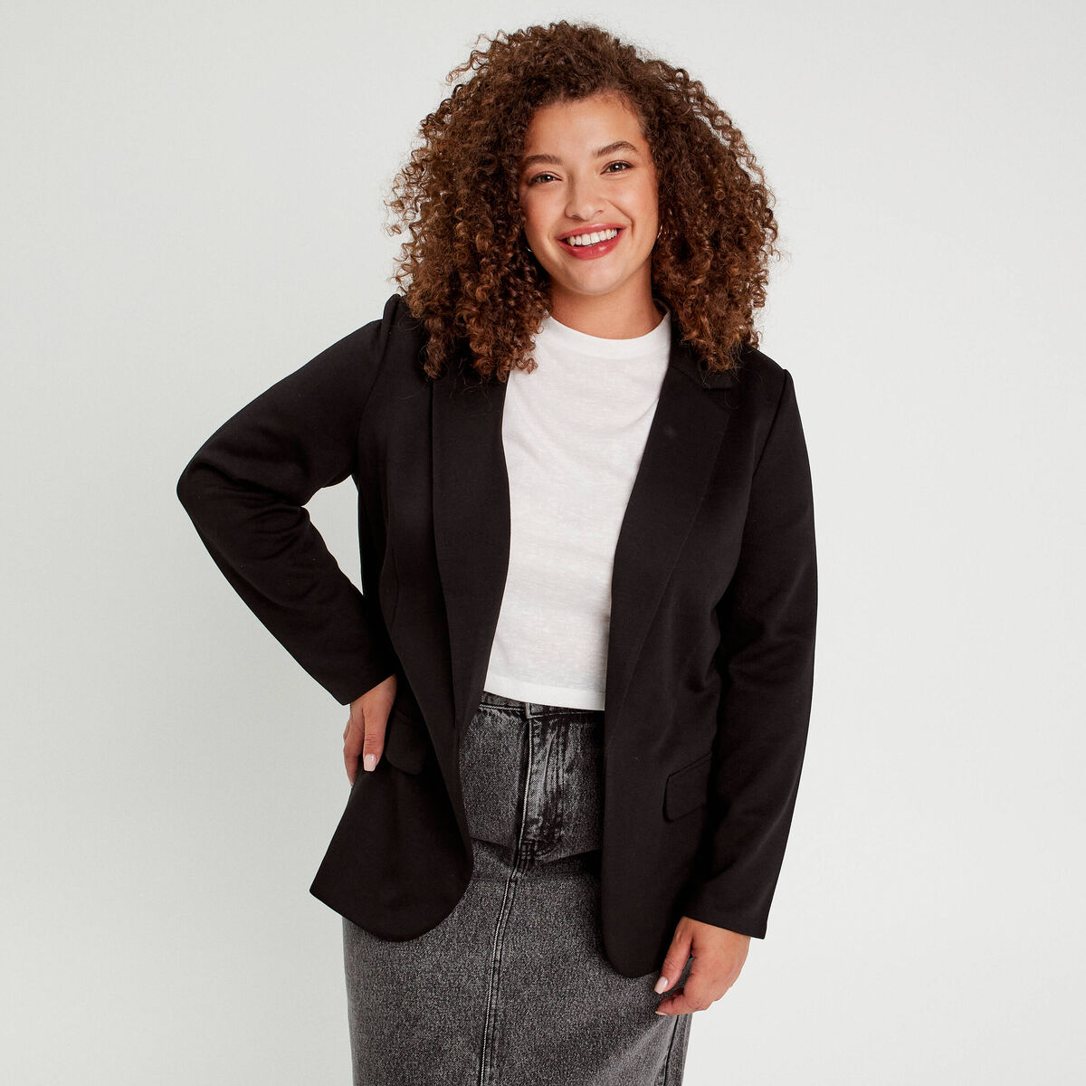 Veste blazer cintrée noir femme