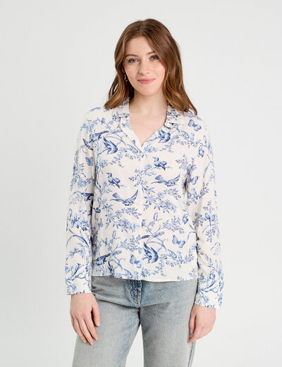 Chemise manches longues blanc femme