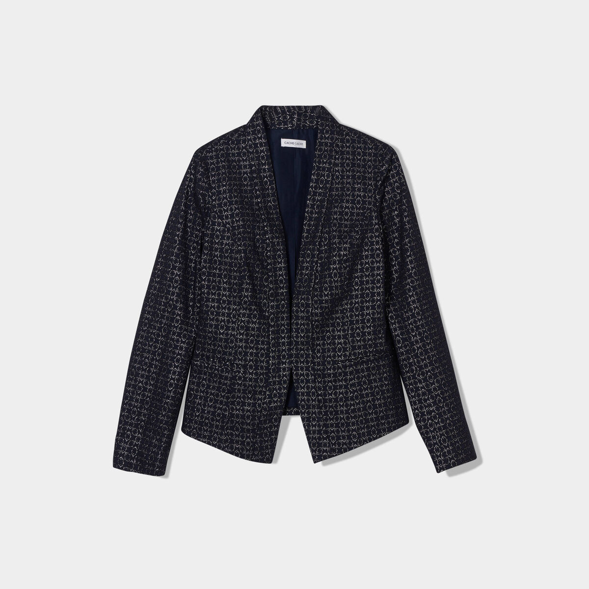 Veste blazer ajustée bleu marine femme