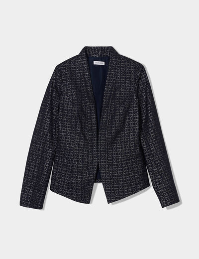 Veste blazer ajustée bleu marine femme