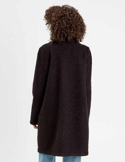 Manteau ample bouclette noir femme