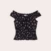 Blouse manches courtes noir femme