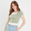 T-shirt 2-en-1 vert pastel femme