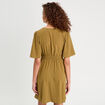 Robe évasée taille élastiquée vert kaki femme