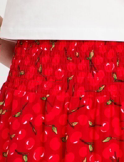 Jupe-short évasée rouge femme