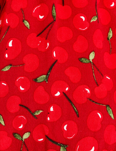 Robe évasée manches courtes rouge femme