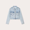 Veste zipp&eacute;e en jean denim stone femme