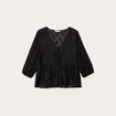 Blouse manches 3/4 noir femme
