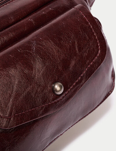 Sac aspect daim bordeaux femme