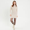 Robe pull droite col rond ivoire femme