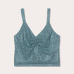 Débardeur cropped dentelle vert foncé femme