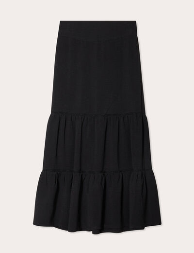 Jupe longue évasée noir femme