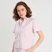 Chemise manches courtes rose clair femme