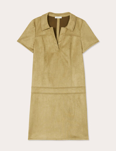 Robe évasée suédine vert clair femme