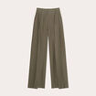 Pantalon large avec pinces vert kaki femme