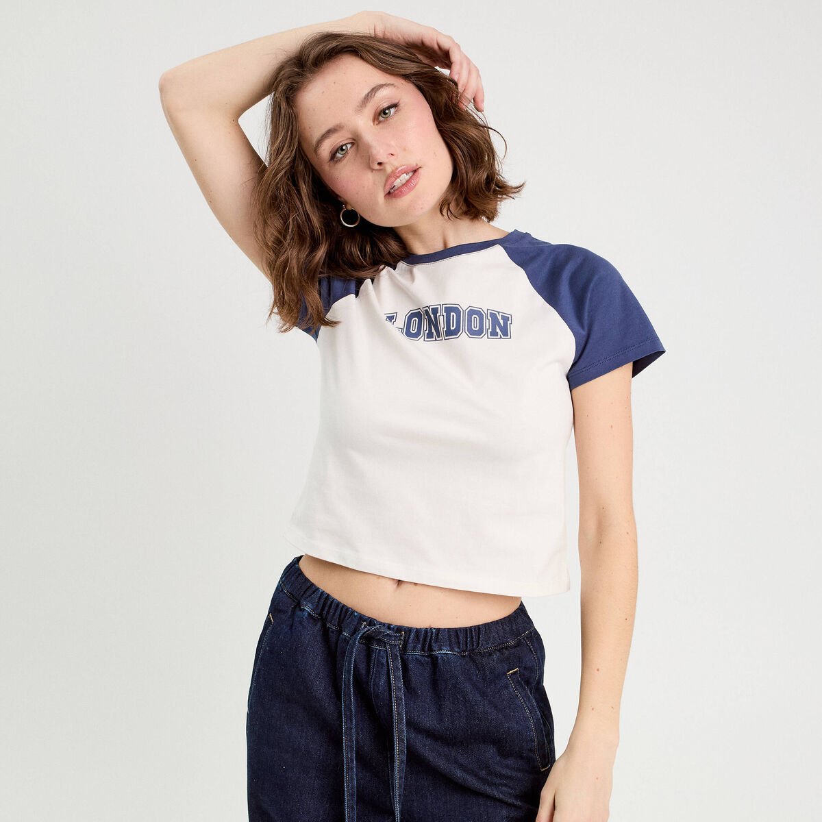 T-shirt manches courtes ecru femme