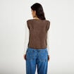 Gilet sans manches marron fonc&eacute; femme
