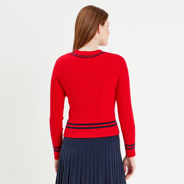 pull manches longues torsades rouge fonce femme Pull manches longues torsades rouge foncé femme