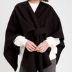 Poncho col V avec passant noir femme