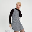 Robe cintrée ceinturée tweed bleu femme