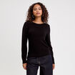 Pull col bateau noir femme
