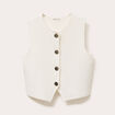 Gilet sans manches cropped ecru femme