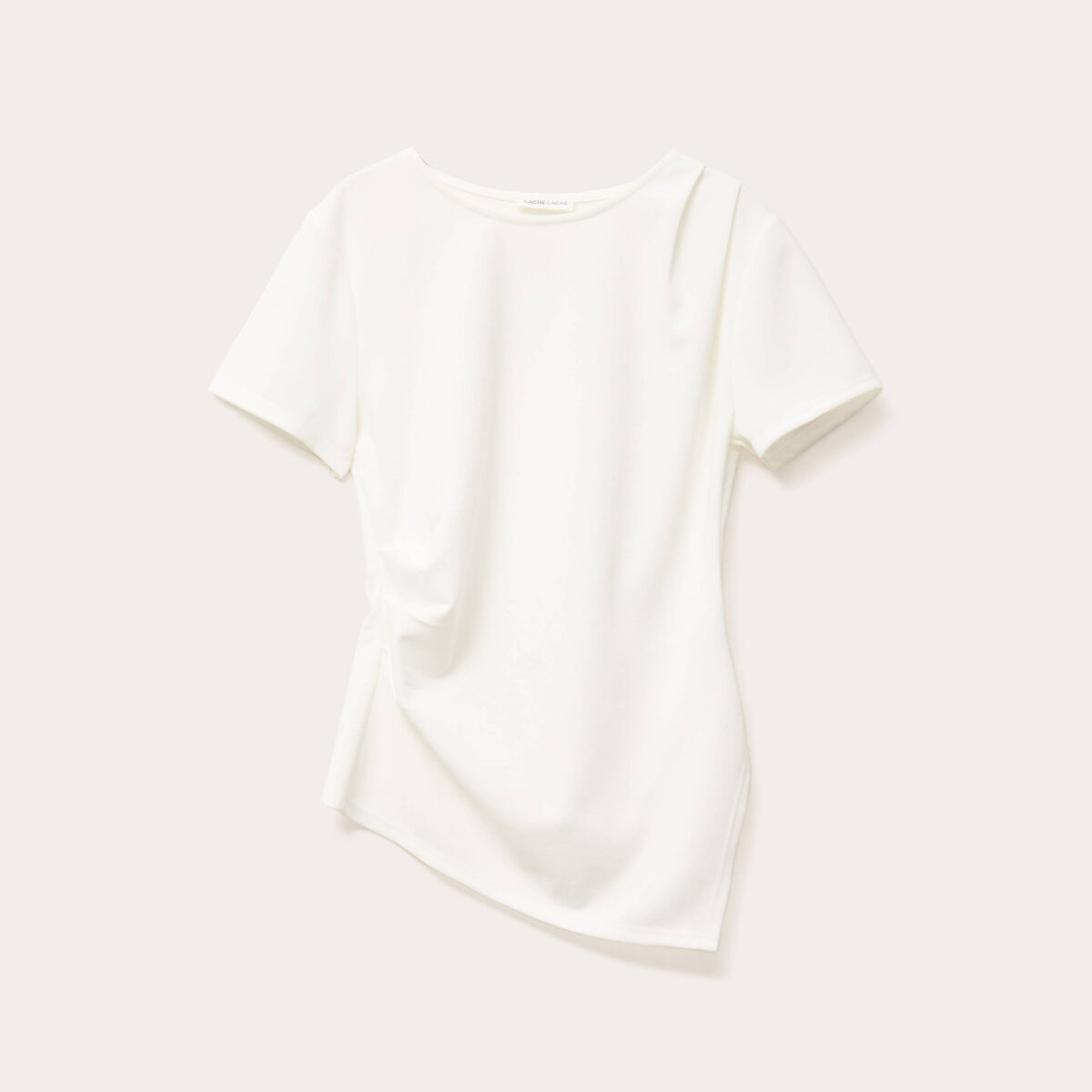 T-shirt asymétrique ecru femme