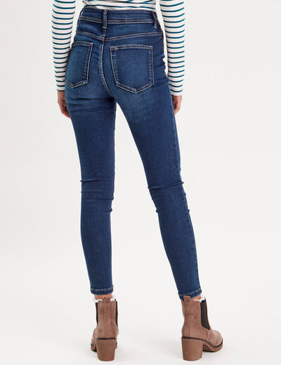 Jeans skinny taille haute denim brut femme