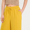 Pantalon large fluide jaune citron femme
