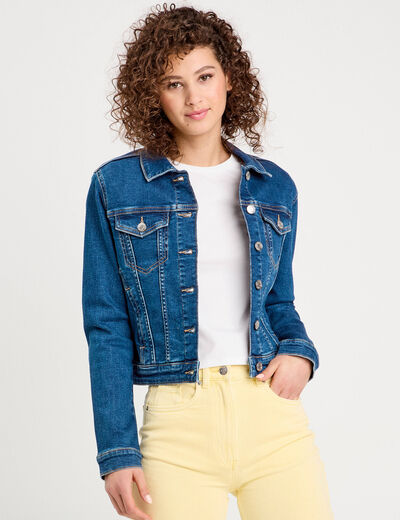 Veste en jean denim stone femme