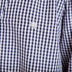 Blouse vichy brod&eacute;e bleu femme
