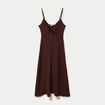 Robe longue &eacute;vas&eacute;e fendue marron femme