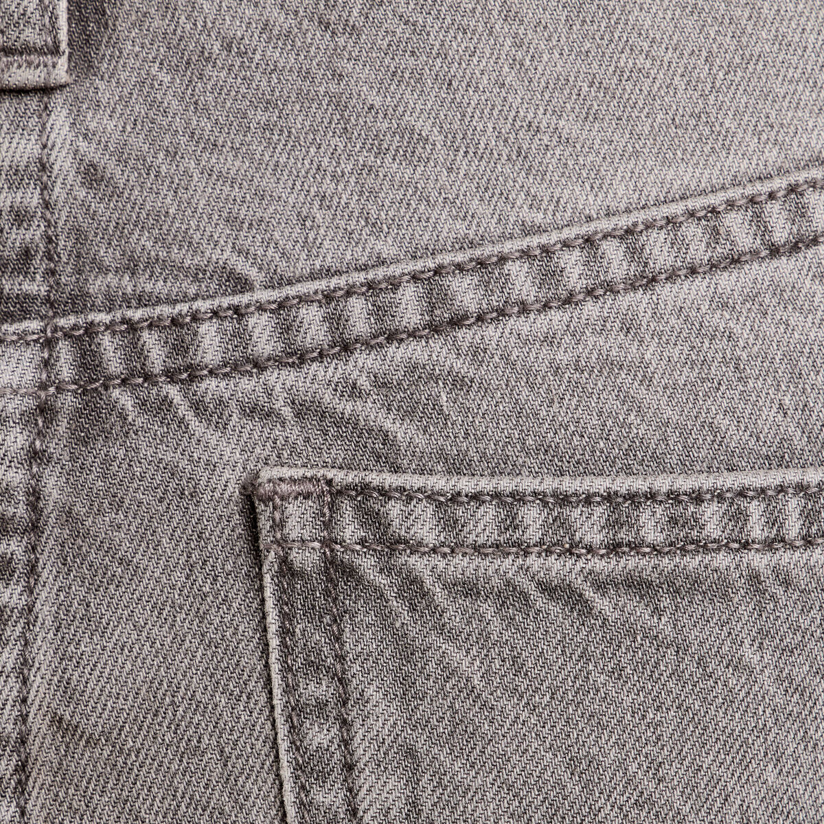 Jeans droit 5 poches denim gris femme