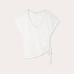 T-shirt côté coulisse ecru femme