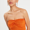 Bandeau cropped bustier orange foncé femme