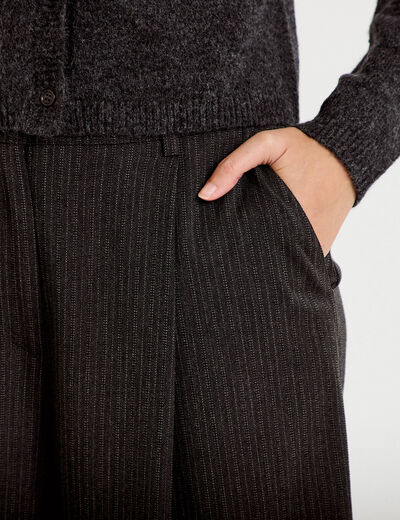Pantalon bootcut taille haute gris fonc&eacute; femme