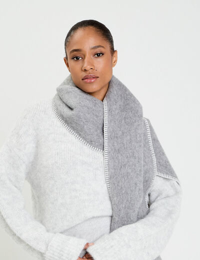 &Eacute;charpe fluide gris clair femme