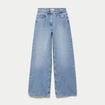 Jean wide leg taille haute Petite denim double stone femme