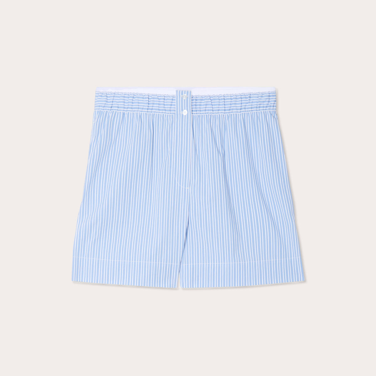 Short ajusté ecru femme