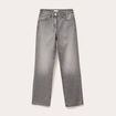 Jeans droit 5 poches denim gris femme