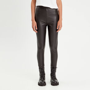 Legging simili cuir noir femme