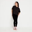 Leggings taille haute sans couture noir femme