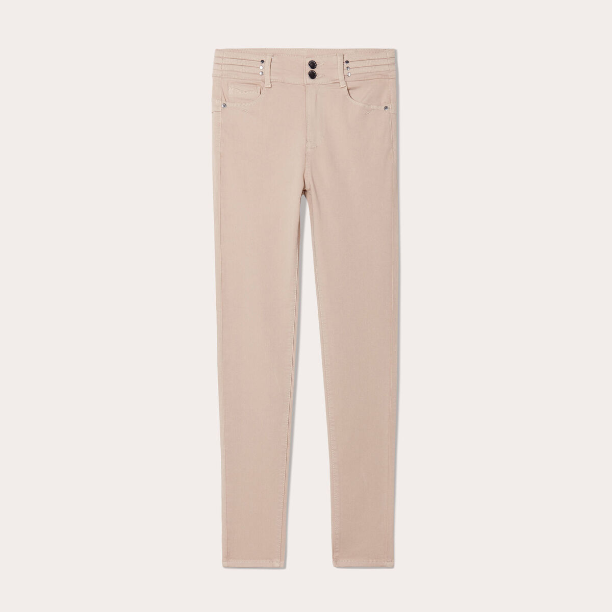 Pantalon skinny push up beige femme