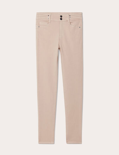 Pantalon skinny push up beige femme