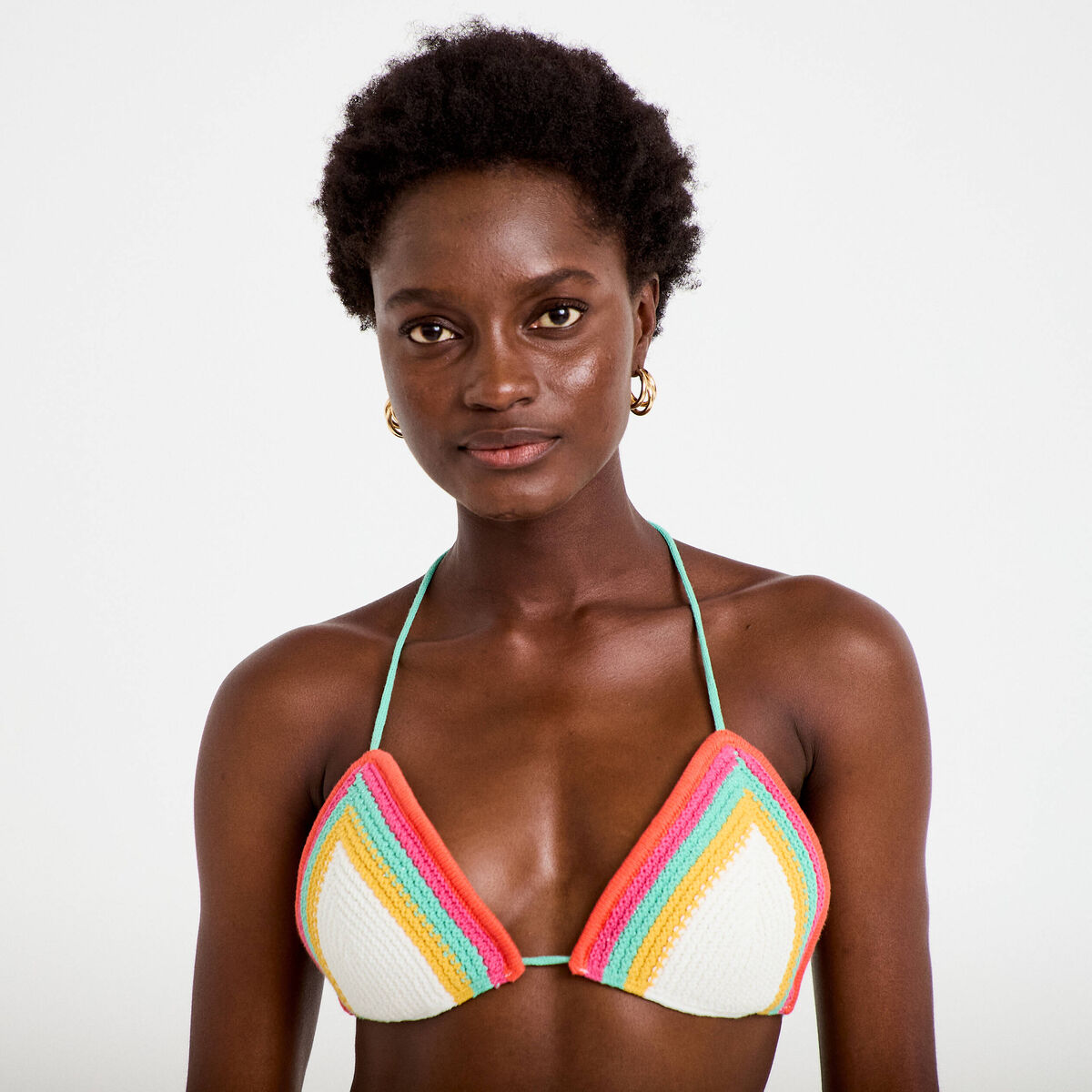 Haut de maillot de bain en crochet rouge femme