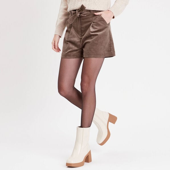 short paperbag velours taupe femme Short paperbag velours taupe femme