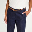 Jeans chino avec ceinture denim brut femme