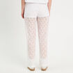 Pantalon dentelle large blanc femme