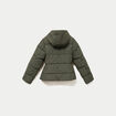 Doudoune cintr&eacute;e &agrave; capuche vert kaki femme