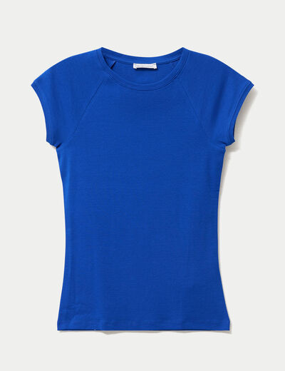 T-shirt manches courtes bleu electrique femme